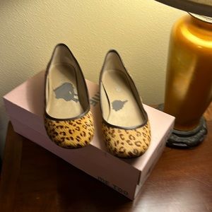 Pony hair leopard print ballet flats